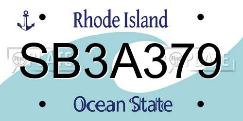 SB3A379 Rhode Island License Plate