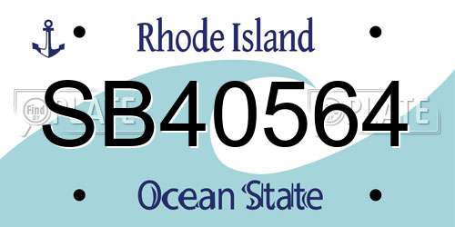 SB40564 Rhode Island License Plate