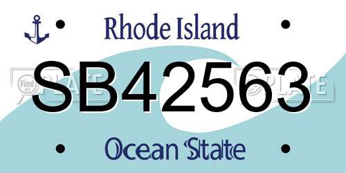 SB42563 Rhode Island License Plate