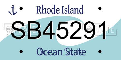 SB45291 Rhode Island License Plate