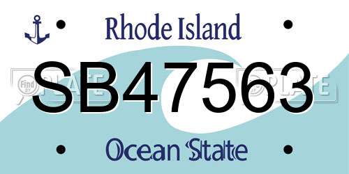 SB47563 Rhode Island License Plate