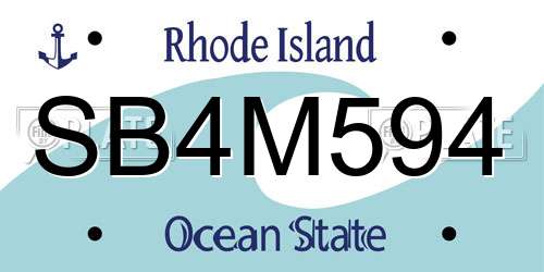 SB4M594 Rhode Island License Plate