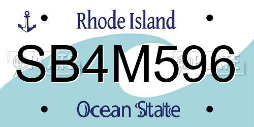 SB4M596 Rhode Island License Plate