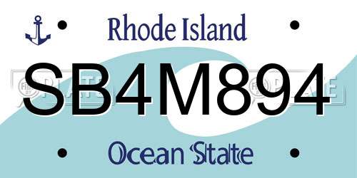 SB4M894 Rhode Island License Plate