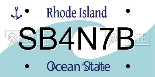 SB4N7B Rhode Island License Plate