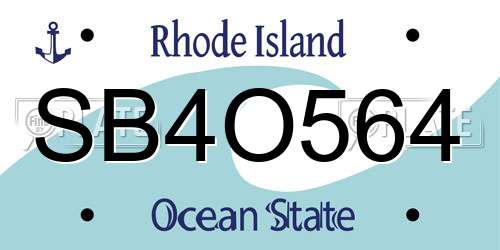 SB4O564 Rhode Island License Plate