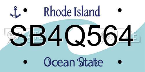 SB4Q564 Rhode Island License Plate
