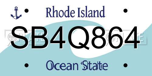 SB4Q864 Rhode Island License Plate