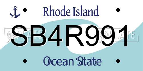 SB4R991 Rhode Island License Plate