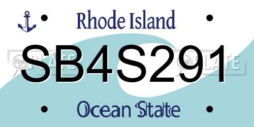 SB4S291 Rhode Island License Plate