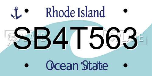 SB4T563 Rhode Island License Plate
