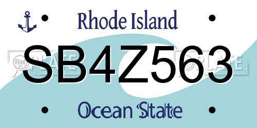 SB4Z563 Rhode Island License Plate