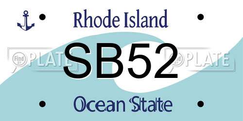 SB52 Rhode Island License Plate