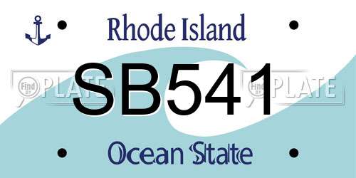 SB541 Rhode Island License Plate