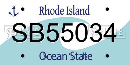 SB55034 Rhode Island License Plate