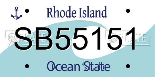 SB55151 Rhode Island License Plate