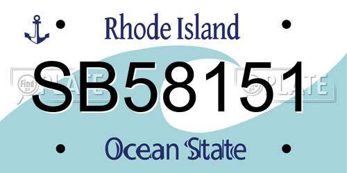 SB58151 Rhode Island License Plate