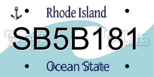 SB5B181 Rhode Island License Plate