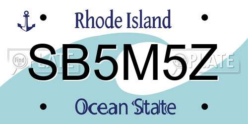 SB5M5Z Rhode Island License Plate