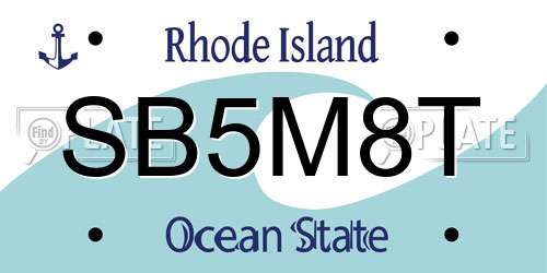 SB5M8T Rhode Island License Plate