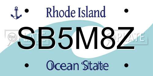 SB5M8Z Rhode Island License Plate
