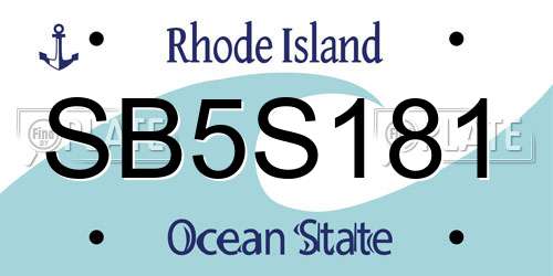SB5S181 Rhode Island License Plate