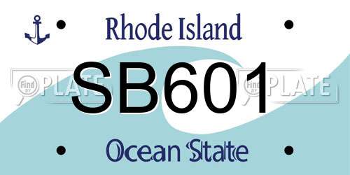 SB601 Rhode Island License Plate
