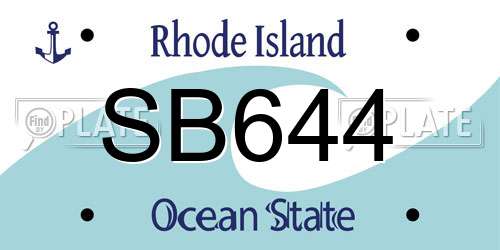 SB644 Rhode Island License Plate