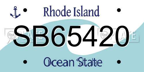 SB65420 Rhode Island License Plate