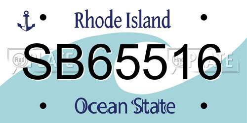 SB65516 Rhode Island License Plate
