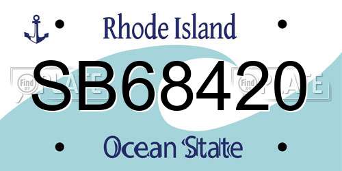 SB68420 Rhode Island License Plate