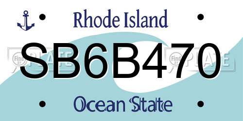 SB6B470 Rhode Island License Plate