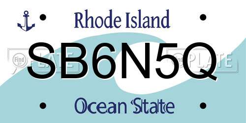SB6N5Q Rhode Island License Plate