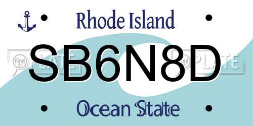 SB6N8D Rhode Island License Plate
