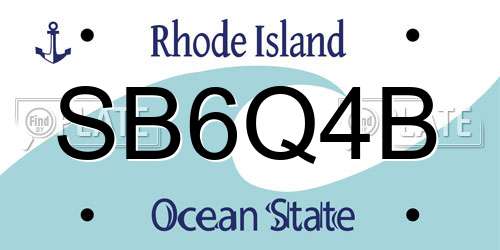 SB6Q4B Rhode Island License Plate