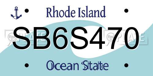 SB6S470 Rhode Island License Plate
