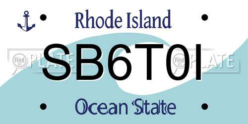 SB6T0I Rhode Island License Plate
