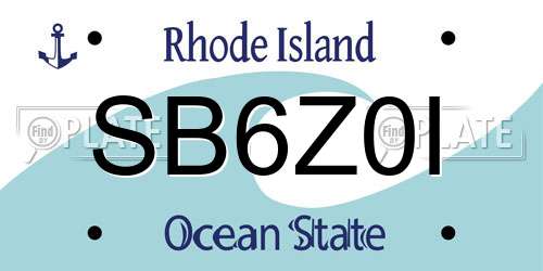SB6Z0I Rhode Island License Plate