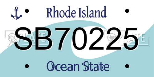 SB70225 Rhode Island License Plate