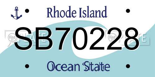 SB70228 Rhode Island License Plate