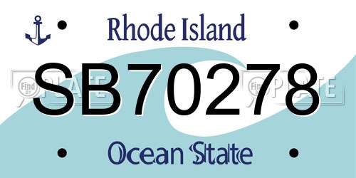 SB70278 Rhode Island License Plate