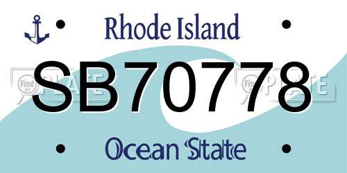 SB70778 Rhode Island License Plate