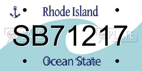 SB71217 Rhode Island License Plate