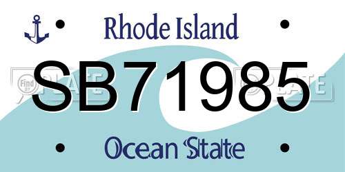 SB71985 Rhode Island License Plate