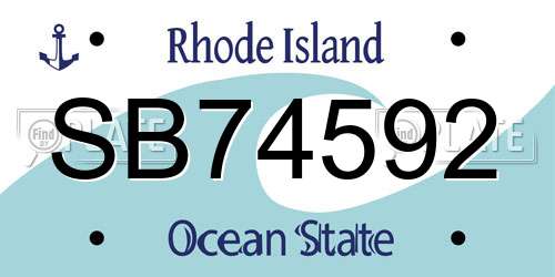 SB74592 Rhode Island License Plate