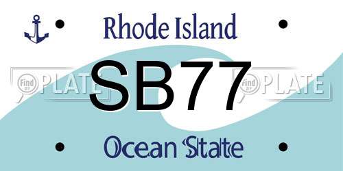 SB77 Rhode Island License Plate