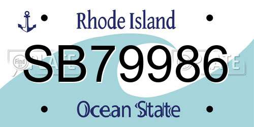 SB79986 Rhode Island License Plate