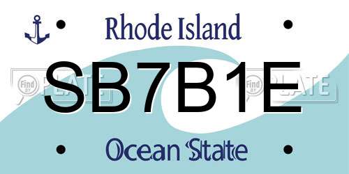 SB7B1E Rhode Island License Plate