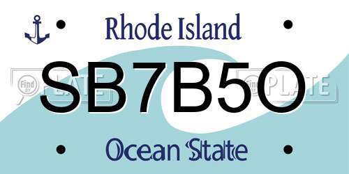 SB7B5O Rhode Island License Plate