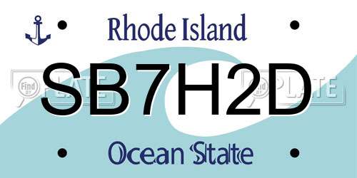 SB7H2D Rhode Island License Plate